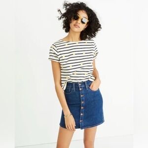 Madewell Blue Denim Button Front Mini Skirt Size 27